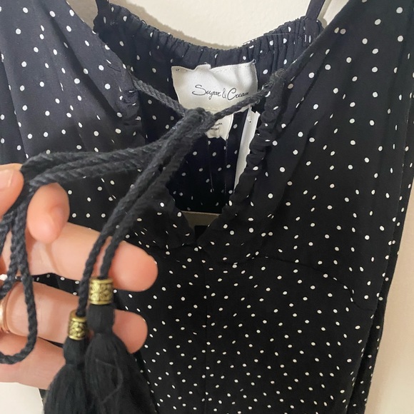 Sugar & Cream Black & White Polka Dot Dress M - Picture 3 of 5